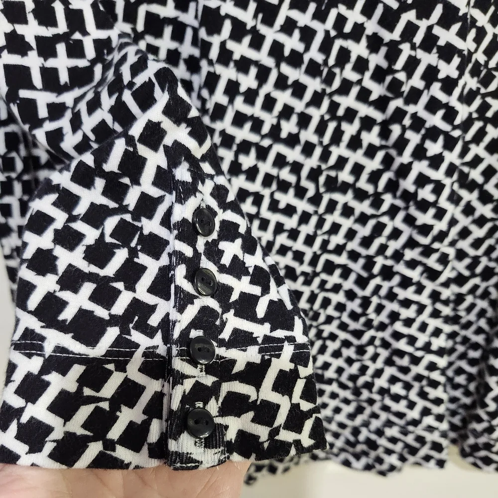 Chico's Women's Pima Abstract 3/4 Sleeve Everday Tee Size 2/Large 12
